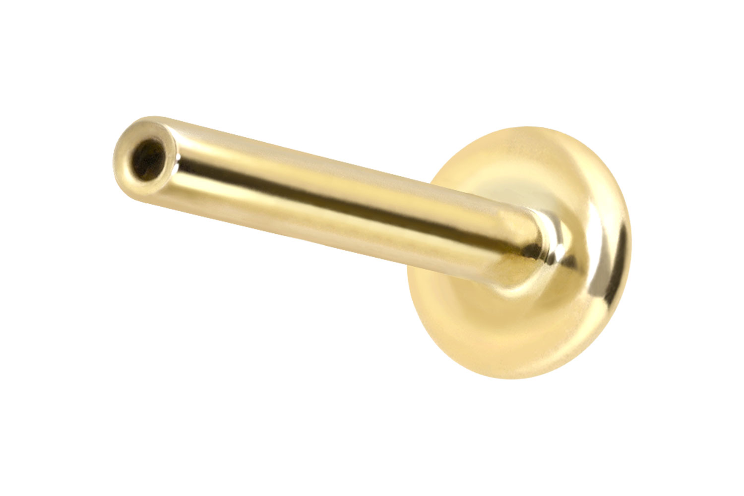 14 Karat Gold Labret Piercing mit Push Fit ohne Aufsatz